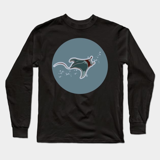 New Zealand Marine Animals - Spine-tailed Devil Ray Long Sleeve T-Shirt by 4amStudio